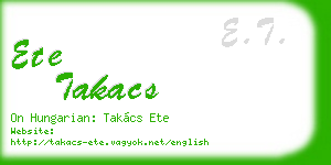 ete takacs business card